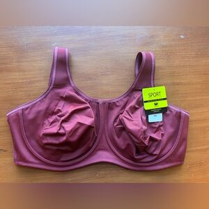 NWT Wacoal Simone High Impact Sports Bra Burgundy 36H